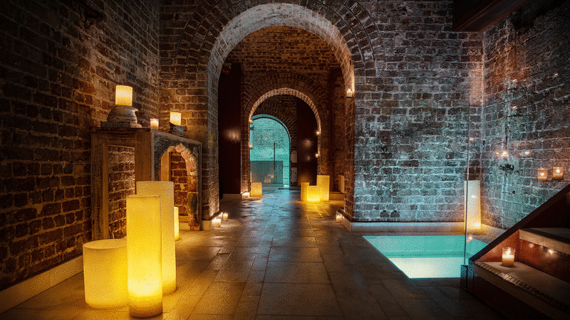 Images of the pools at Aire Ancient Baths in London
